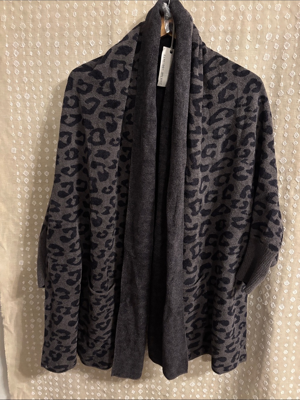 Barefoot Dreams Charcoal Gray Cozy Open-Front Cardigan